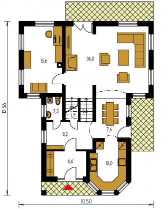 Grundriss des Erdgeschosses - ELEGANT 122